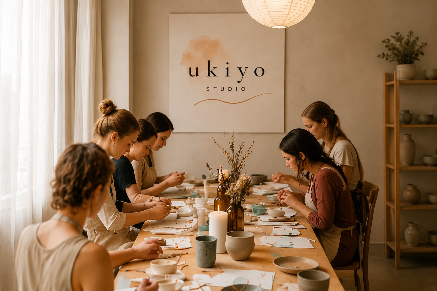 A calm group workshop at Ukiyo Studio